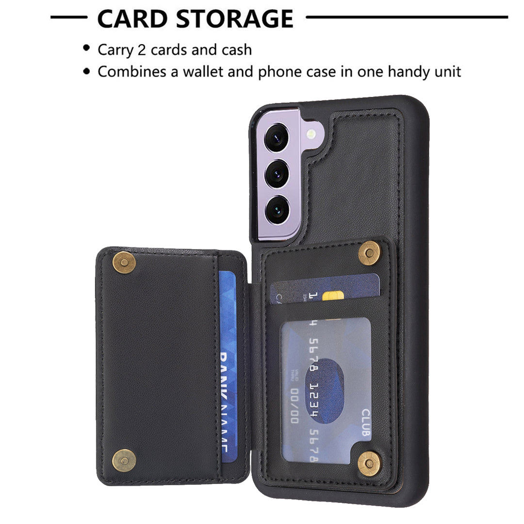 BF25 For Samsung Galaxy S21 FE 5G Anti-drop Leather Coated TPU Cover Phone Case with Card Holder Kickstand BF25 For Samsung Galaxy S21 FE 5G Anti-drop Leather Coated TPU Cover Phone Case with Card Holder Kickstand